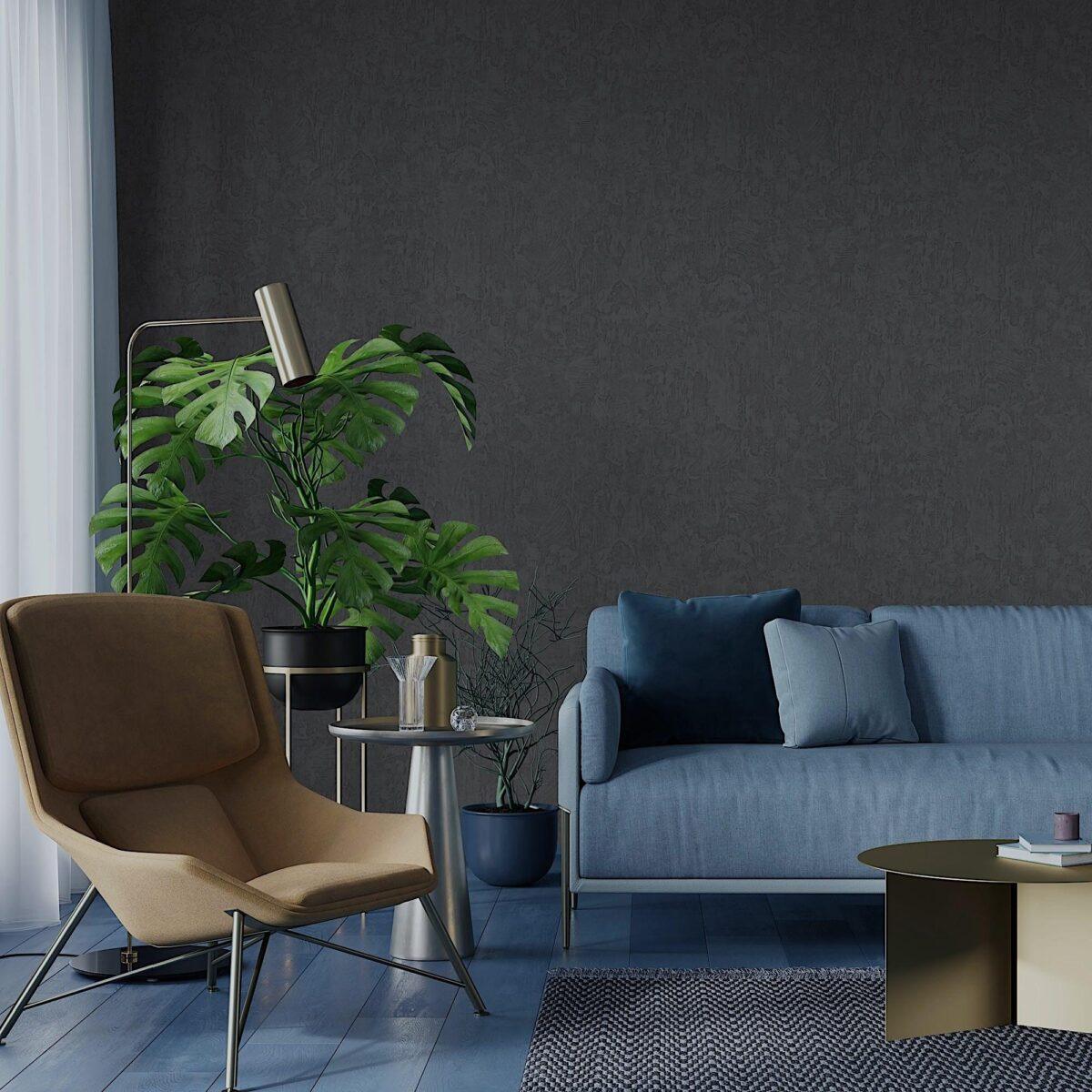 Textured Distressed Design Wallpaper Charcoal Code 23213-6 - Image 5