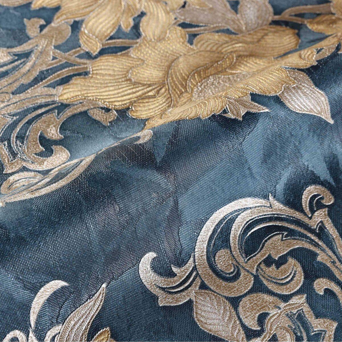 Floral detailed Rococo damask pattern wallpaper Green Code 7805-4 - Image 3