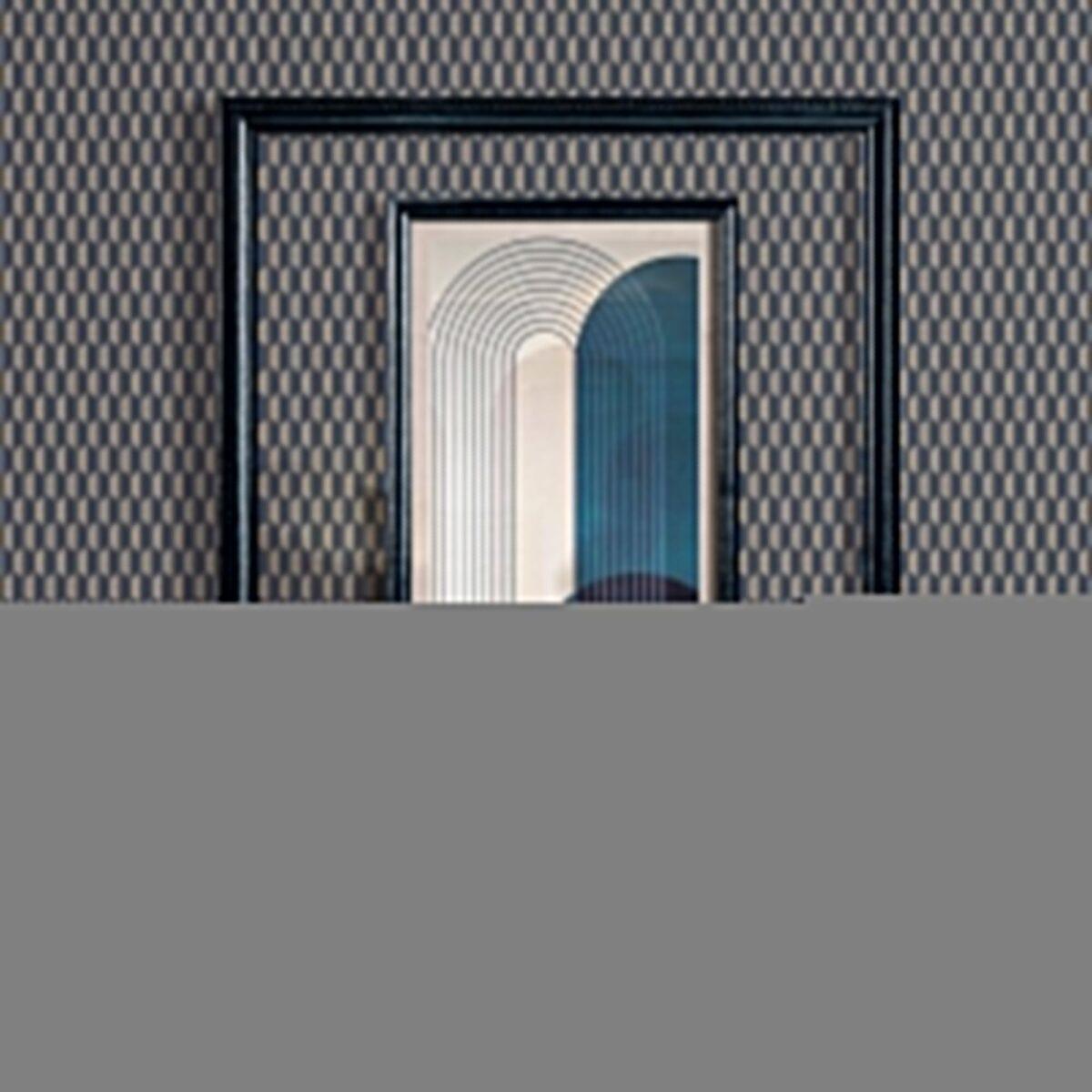 Hexagon Geometric Design Wallpaper Blue Cream Code 23208-6 - Image 2