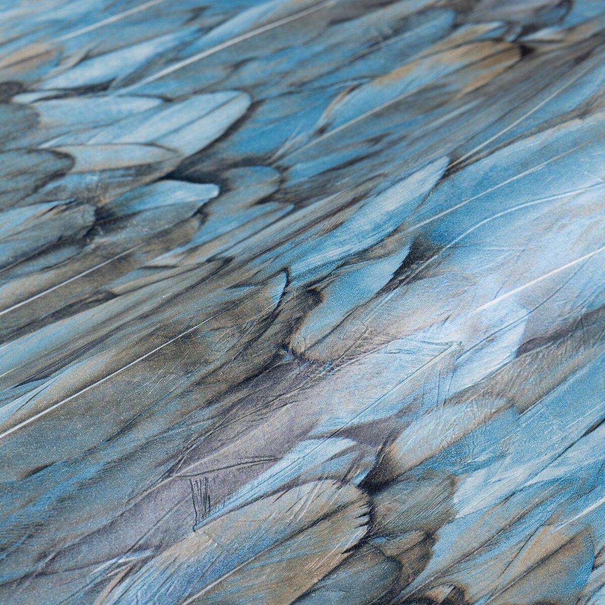 Modern Bird Feather Patterned Wallpaper Blue Code 9913-3 - Image 4