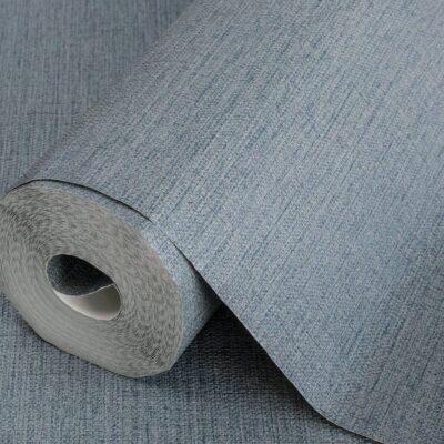 Natural Fabric Burlap Texture Wallpaper Blue Code 3707-7