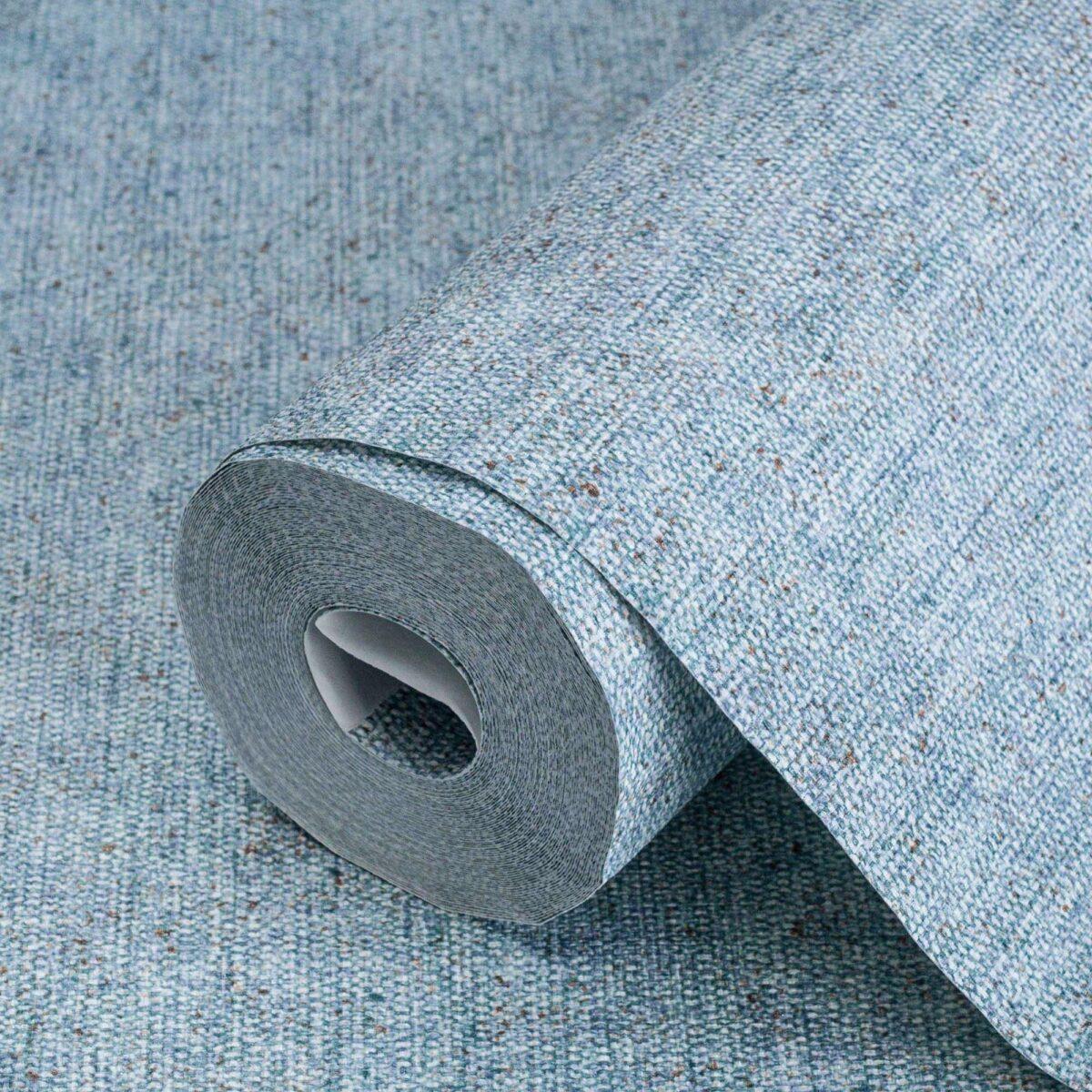 Smooth linen textile texture wallpaper Blue Code 7816-9 - Image 1