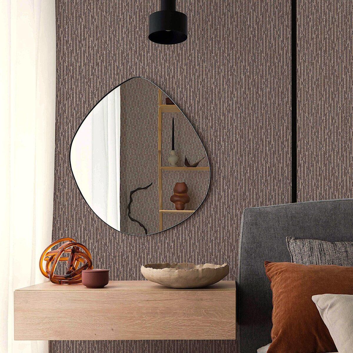 Striped Geometric Design Wallpaper Light Maroon Code 23205-5 - Image 2