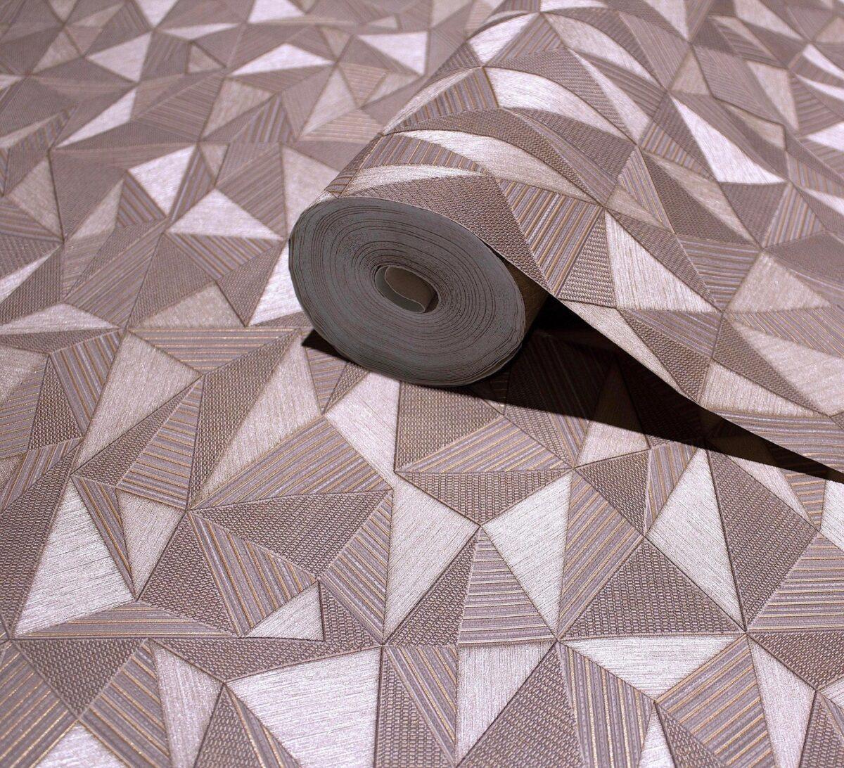 Geometric Modern Design Wallpaper Brown Code 23204-4 - Image 1