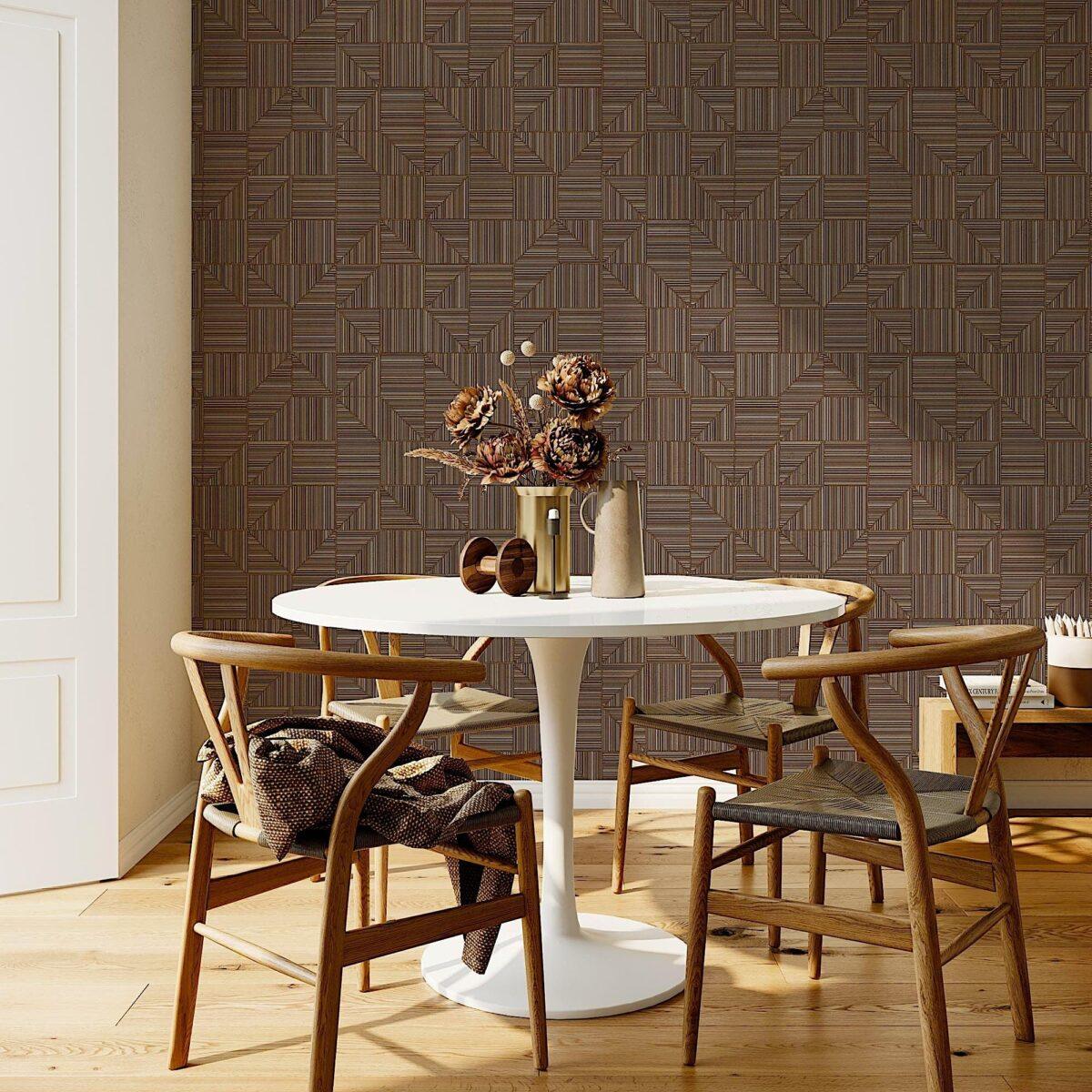 Geometric Modern Design Wallpaper Brown Code 23209-6 - Image 2