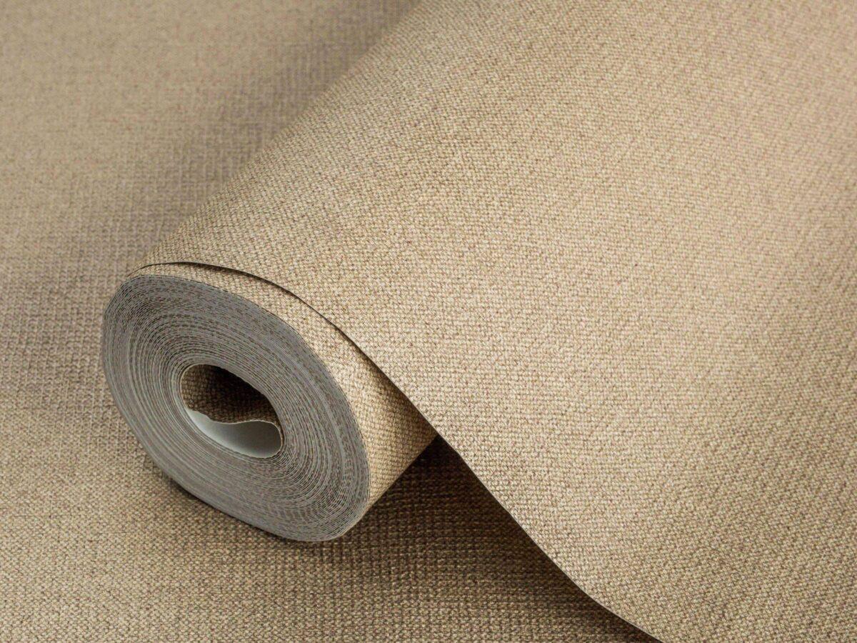 Rough Natural Linen Fabric Pattern Wallpaper Brown Code 3719-6 - Image 1