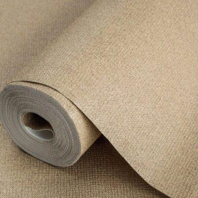 Rough Natural Linen Fabric Pattern Wallpaper Brown Code 3719-6