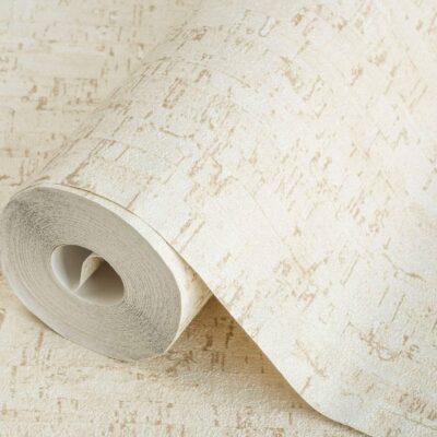 Cork Texture Inspired Modern Wallpaper Cream Code 3709-1