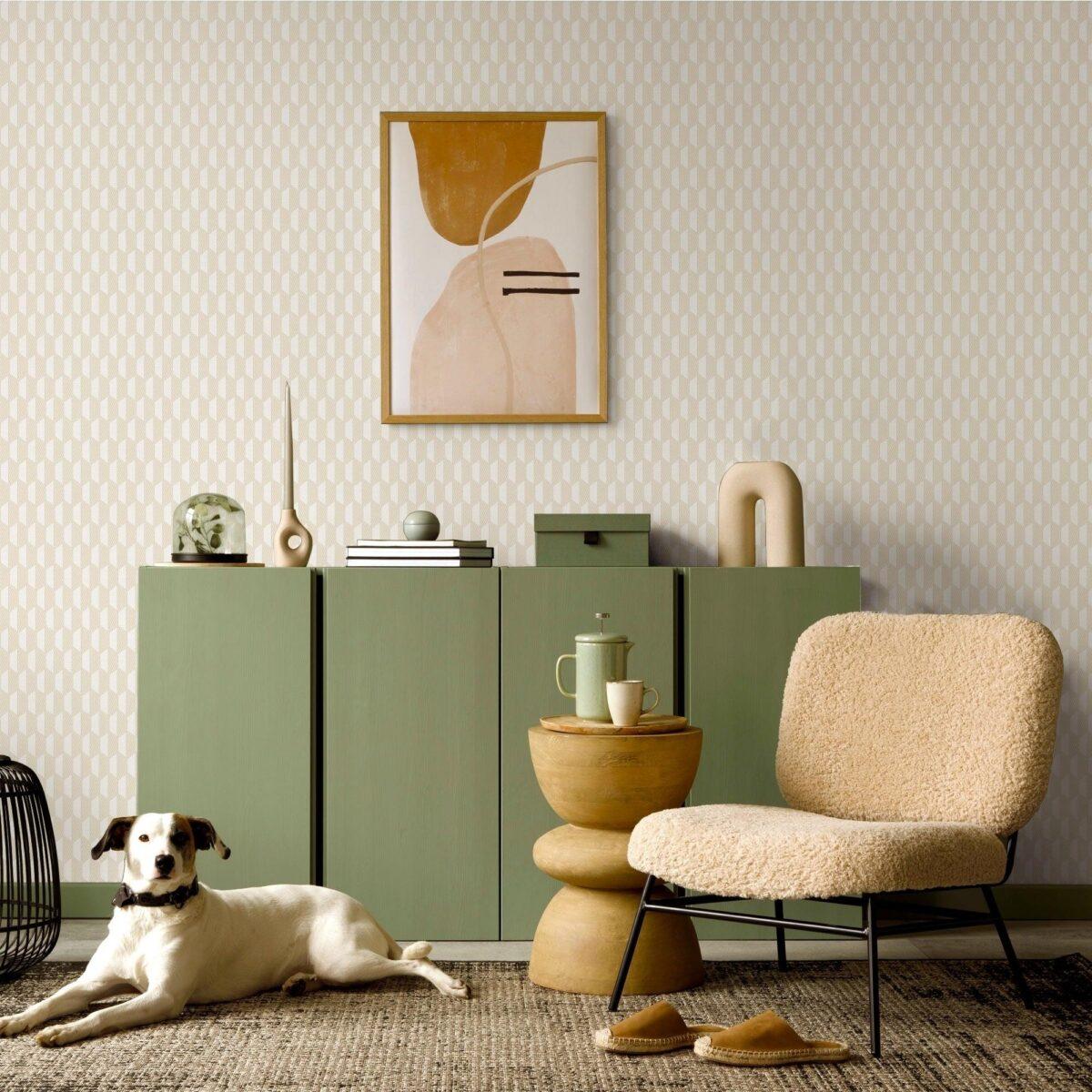 Hexagon Geometric Design Wallpaper Light Cream Code - 23208-2 - Image 5