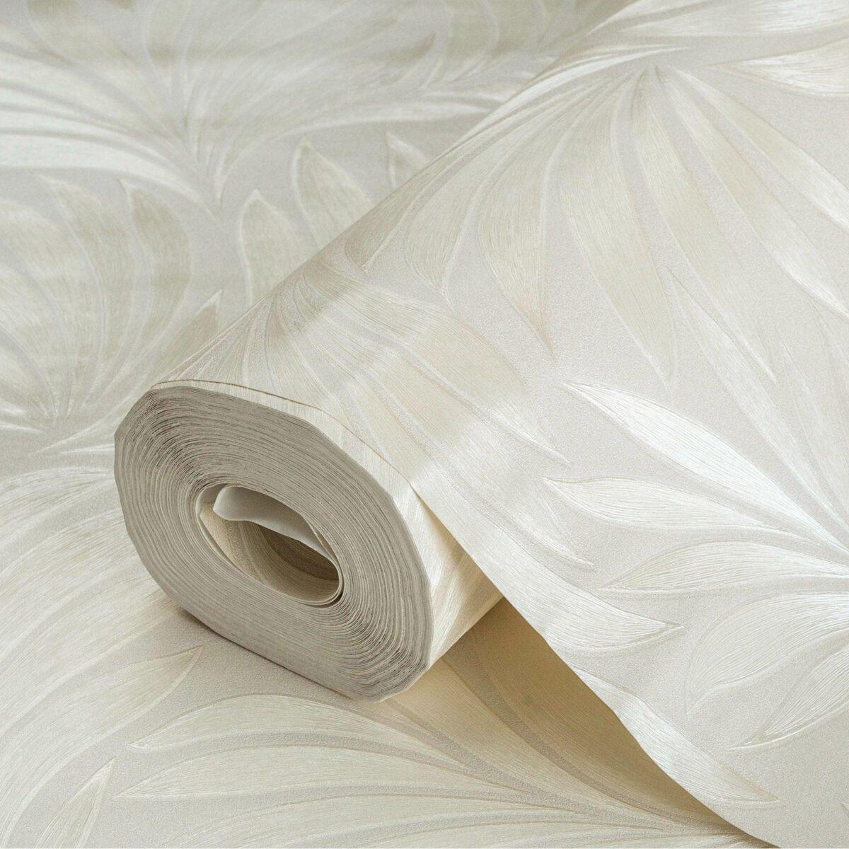 Tropical stylized leaves pattern wallpaper Cream Code 7812-2 - Image 1