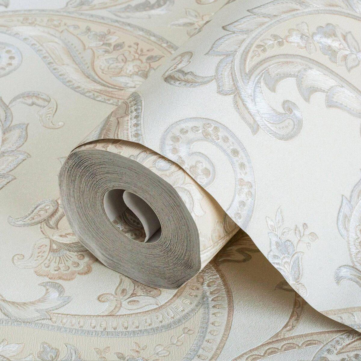 Shawl Pattern Wallpaper Cream Code 9903-1 - Image 1