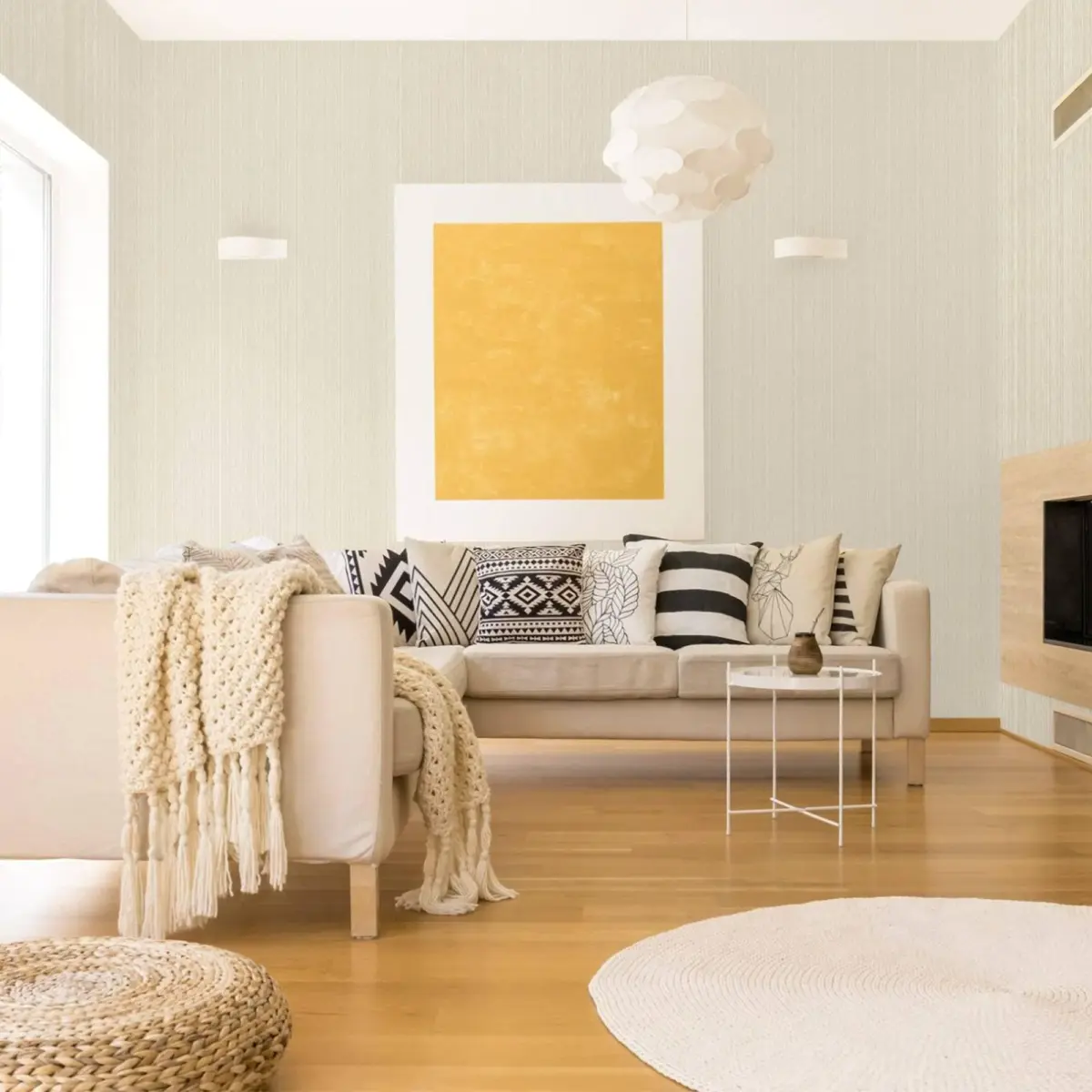 Striped Plain Wallpaper Light White Code 9904-1 - Image 6
