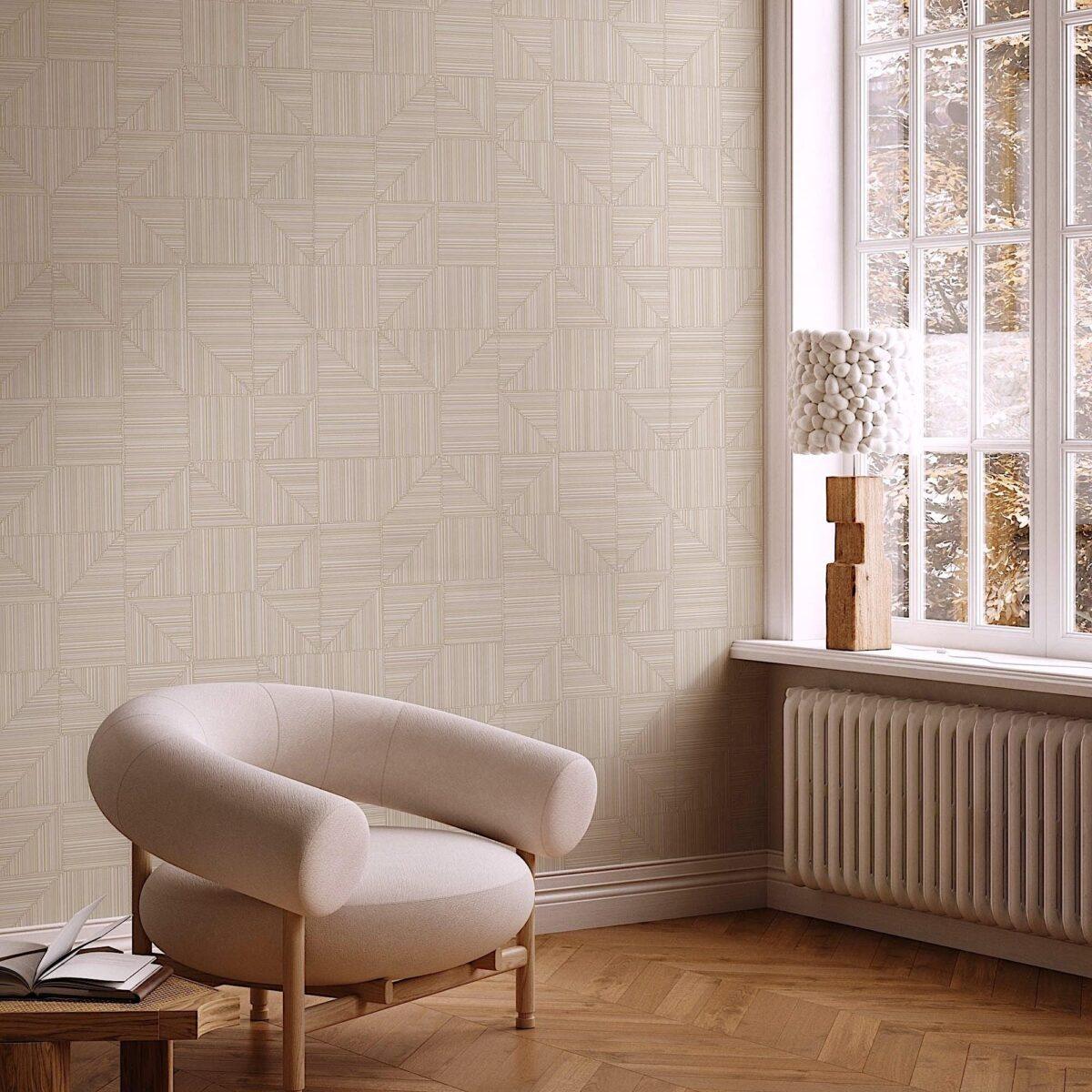 Geometric Modern Design Wallpaper Cream Code 23209-2 - Image 2