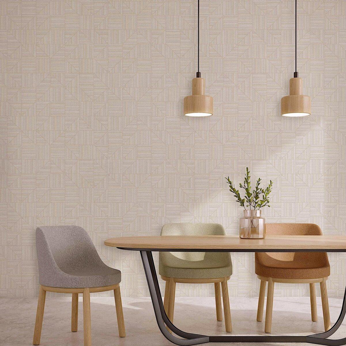 Geometric Modern Design Wallpaper Cream Code 23209-2 - Image 4