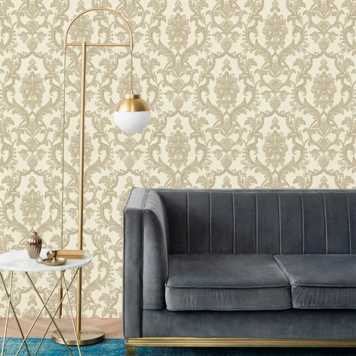 Classic Damask Design Wallpaper Cream Code 1407-2 - Image 6