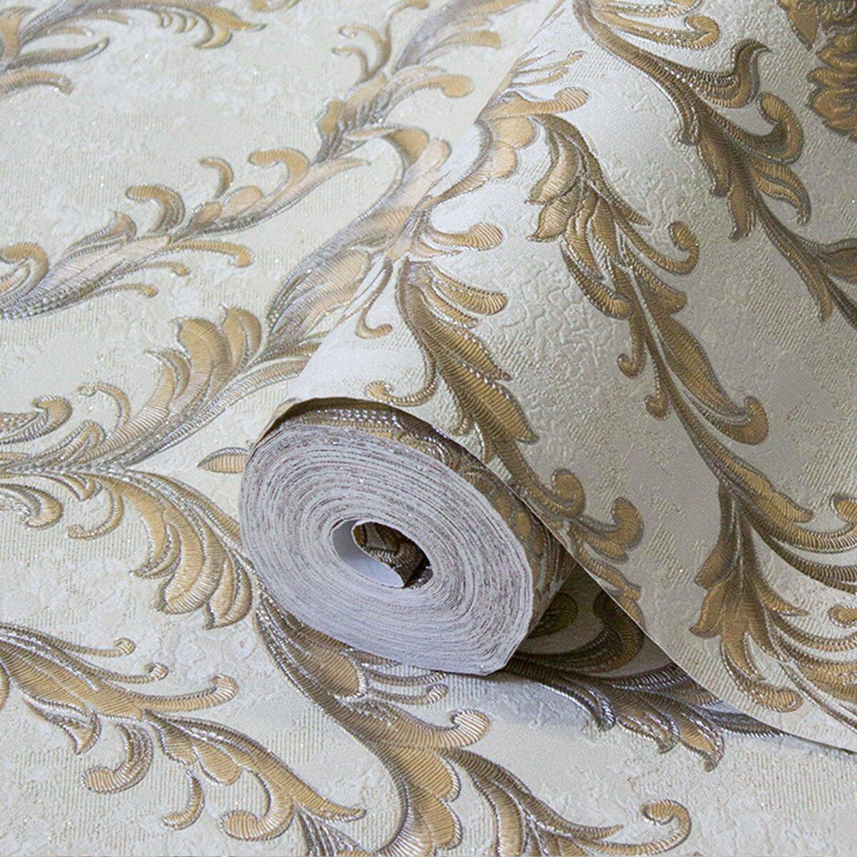Damask Design Wallpaper Yellow Code 1401-6 - Image 1
