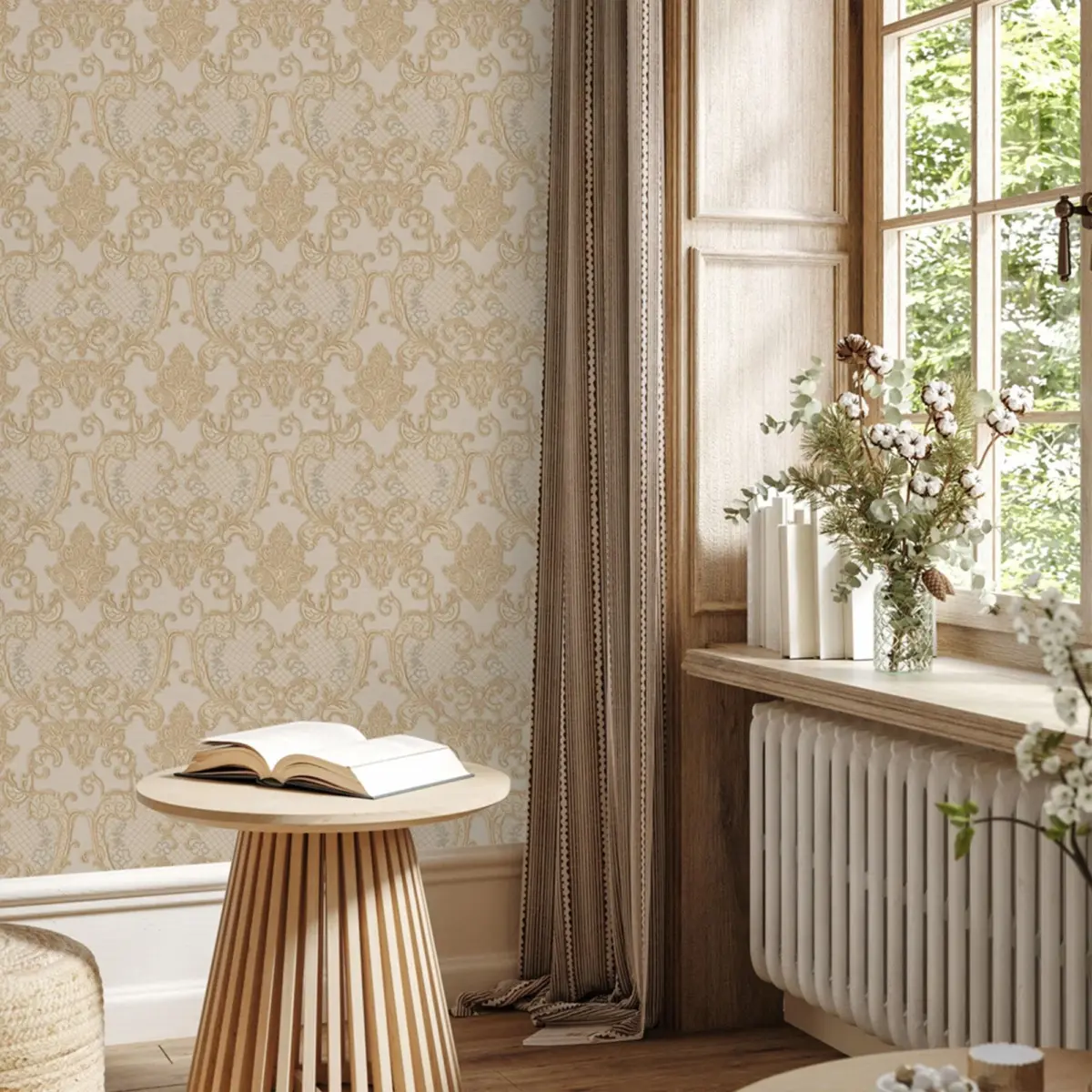 Damask Design Wallpaper Brown Code 1411-4 - Image 2