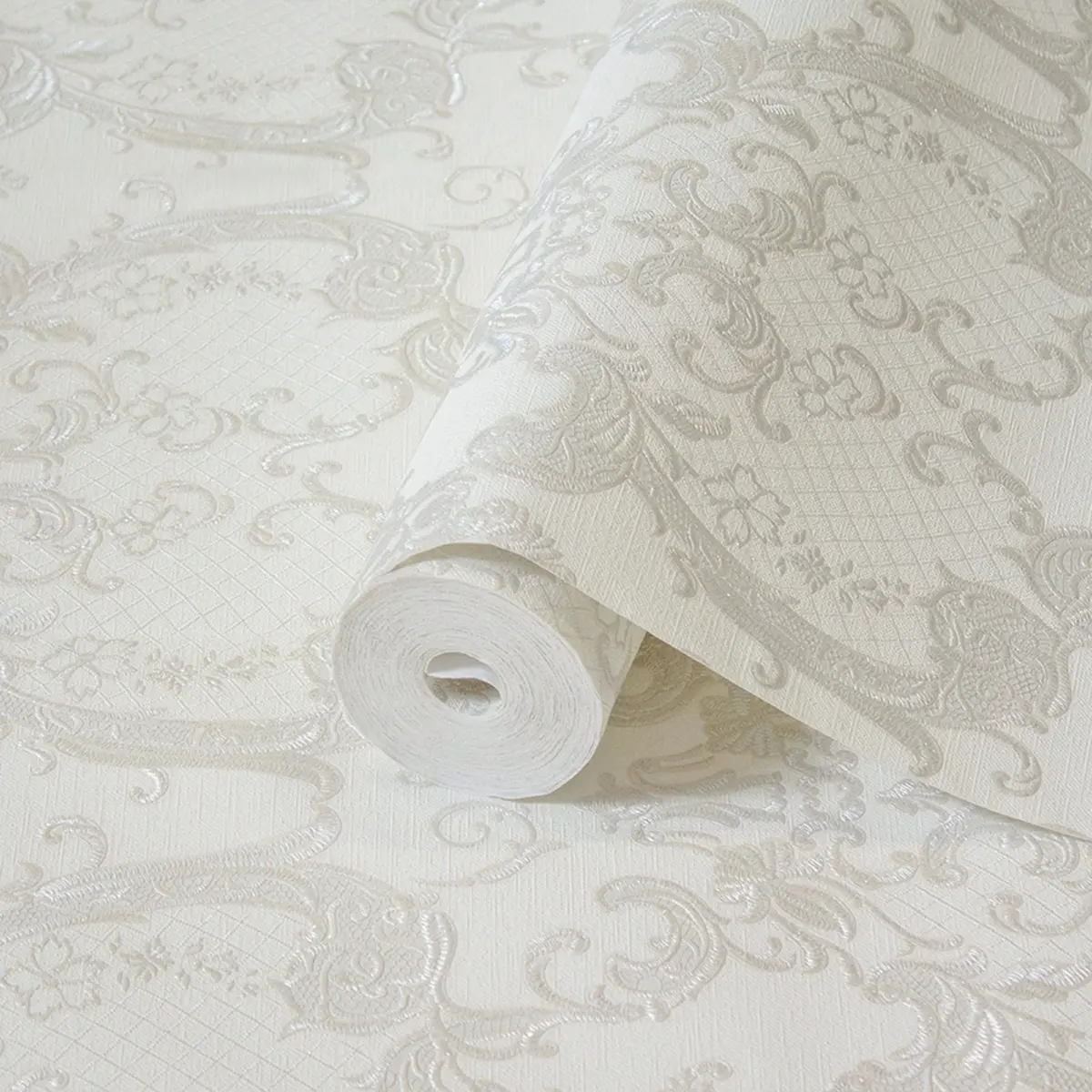 Damask Design Wallpaper White Code 1411-1 - Image 1