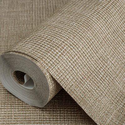 Rough Wool Tweed Texture Inspired Wallpaper Dark Brown Code 3712-5