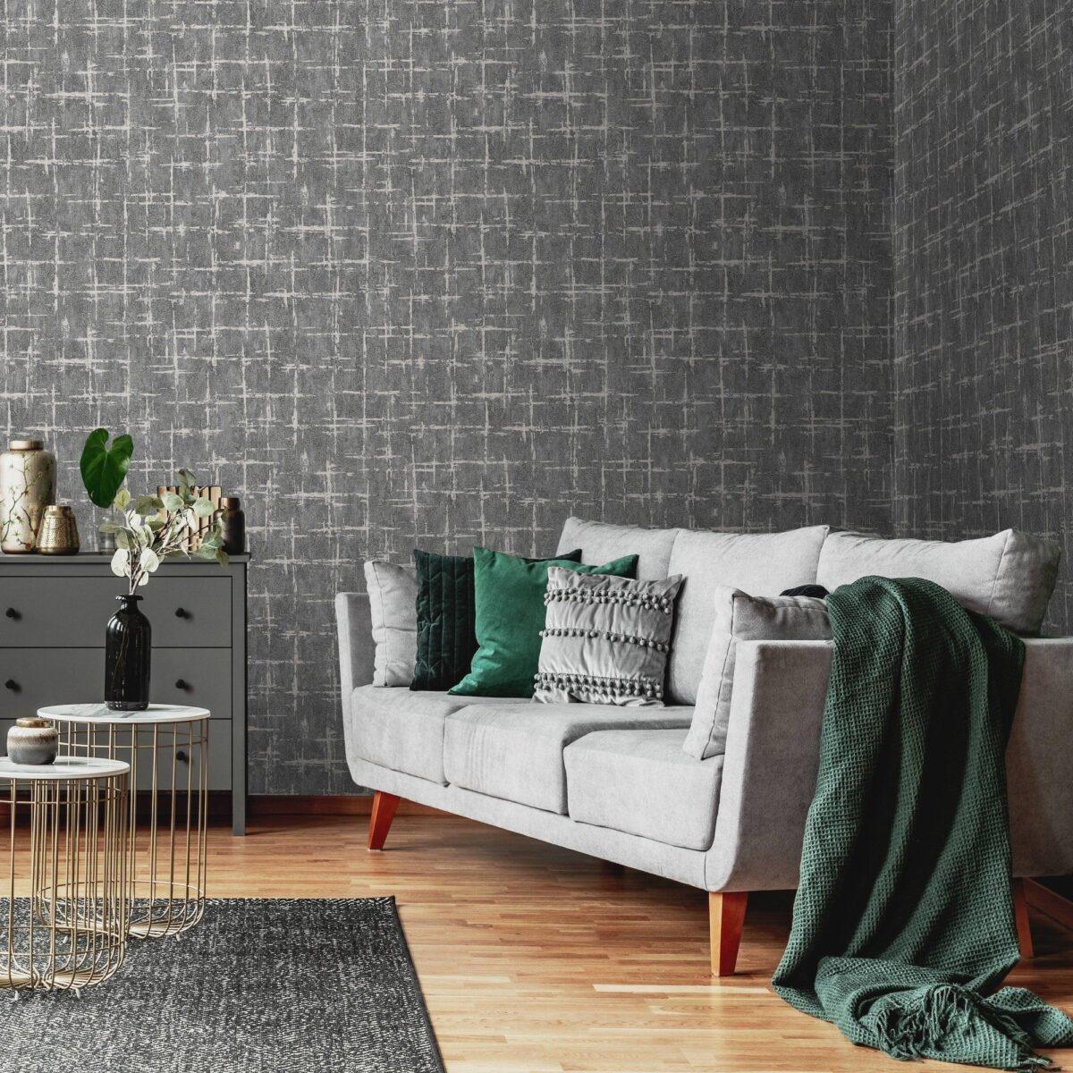Texture and scratches modern pattern wallpaper Black Code 7813-6 - Image 2