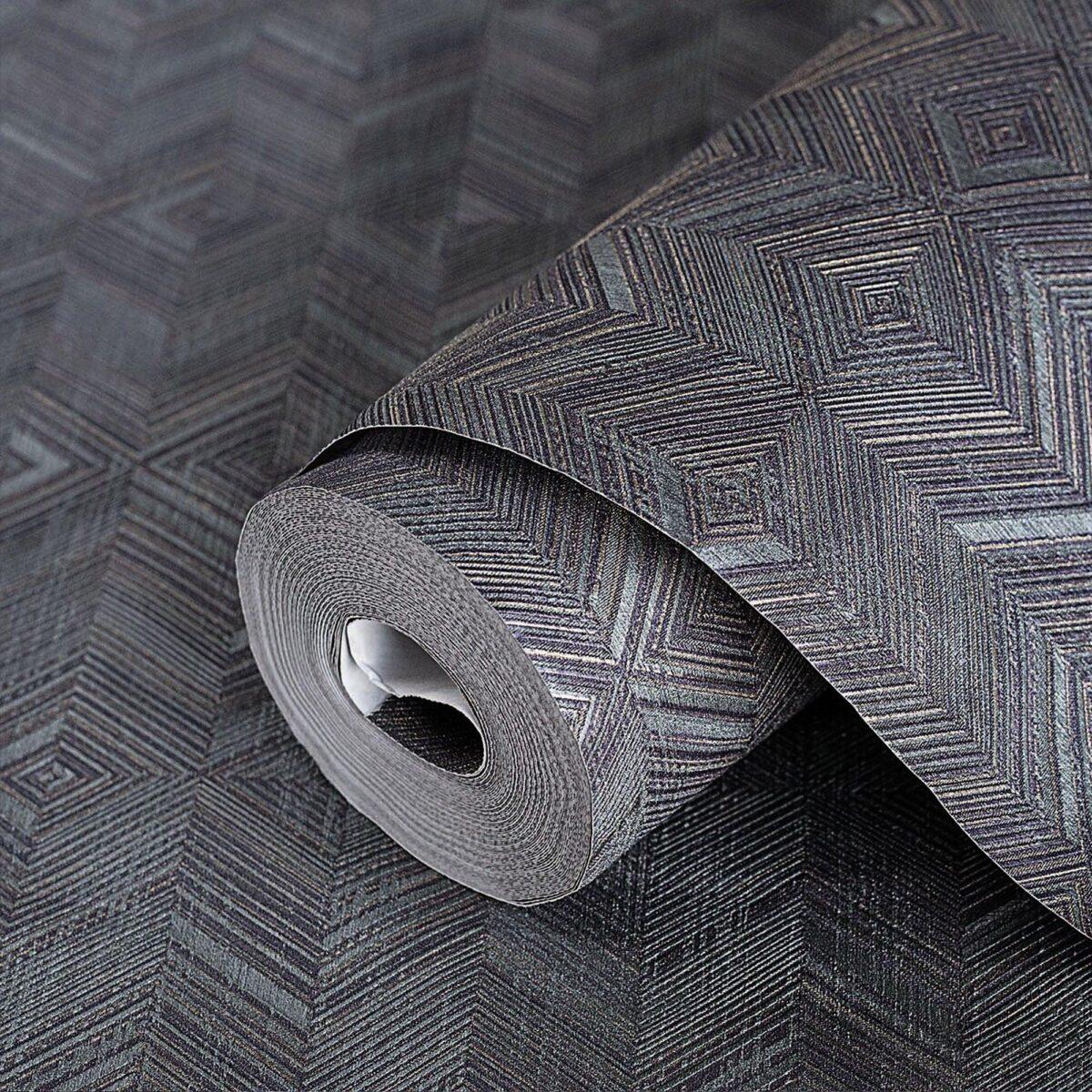Geometric Design Wallpaper Black Code 1107-5 - Image 1