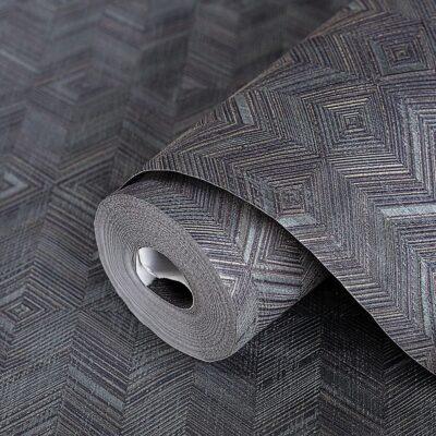 Geometric Design Wallpaper Black Code 1107-5