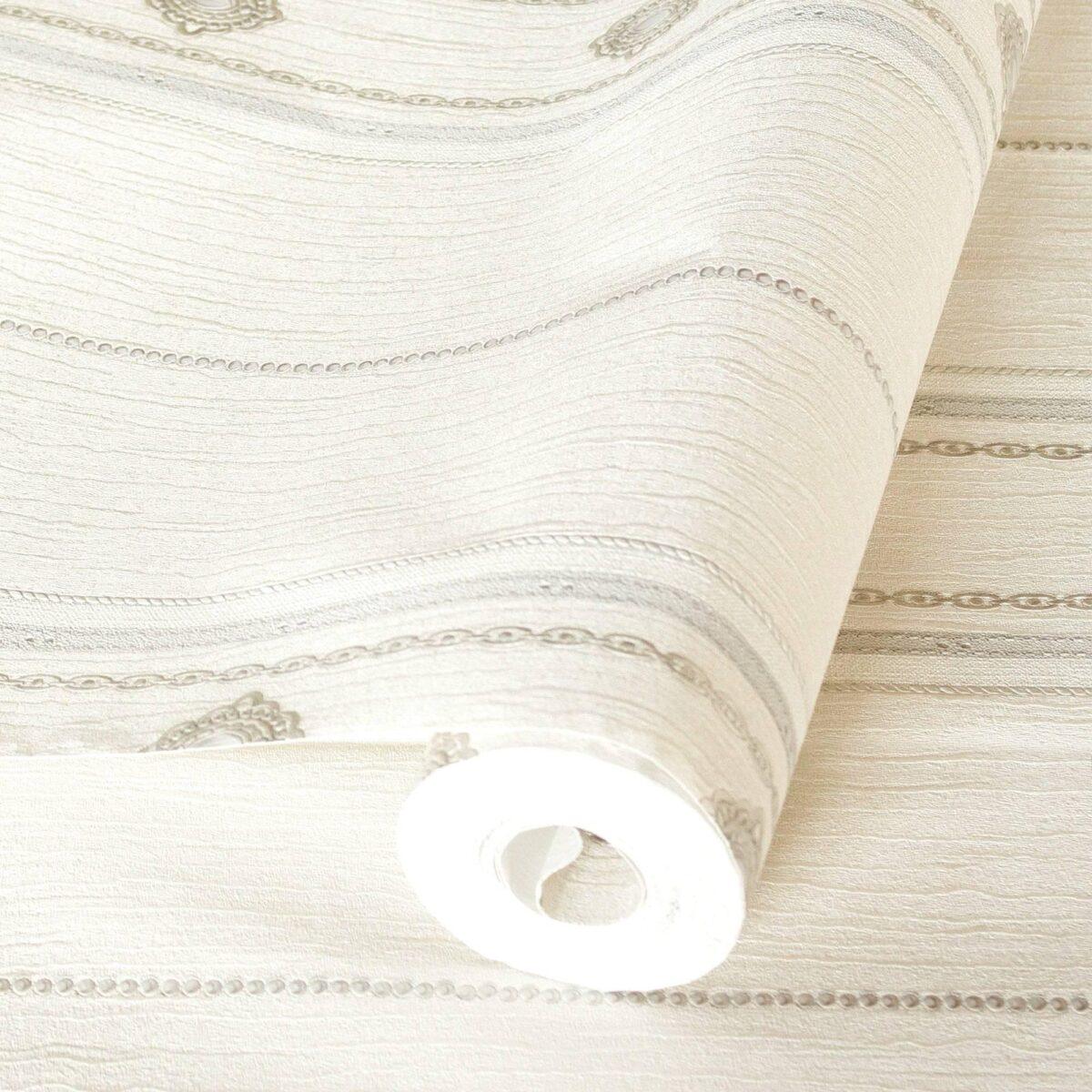 Classical Striped Wallpaper White Code 1309-1 - Image 1