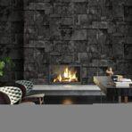 Geometric Stone Design Wallpaper Black Code 23106-5 - Image 2