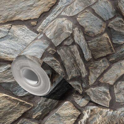 Modern Stone Design Wallpaper Gray Code 23114-3