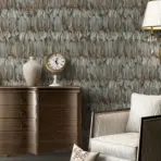 Modern Bird Feather Patterned Wallpaper Brown Code 9913-5 - Image 2