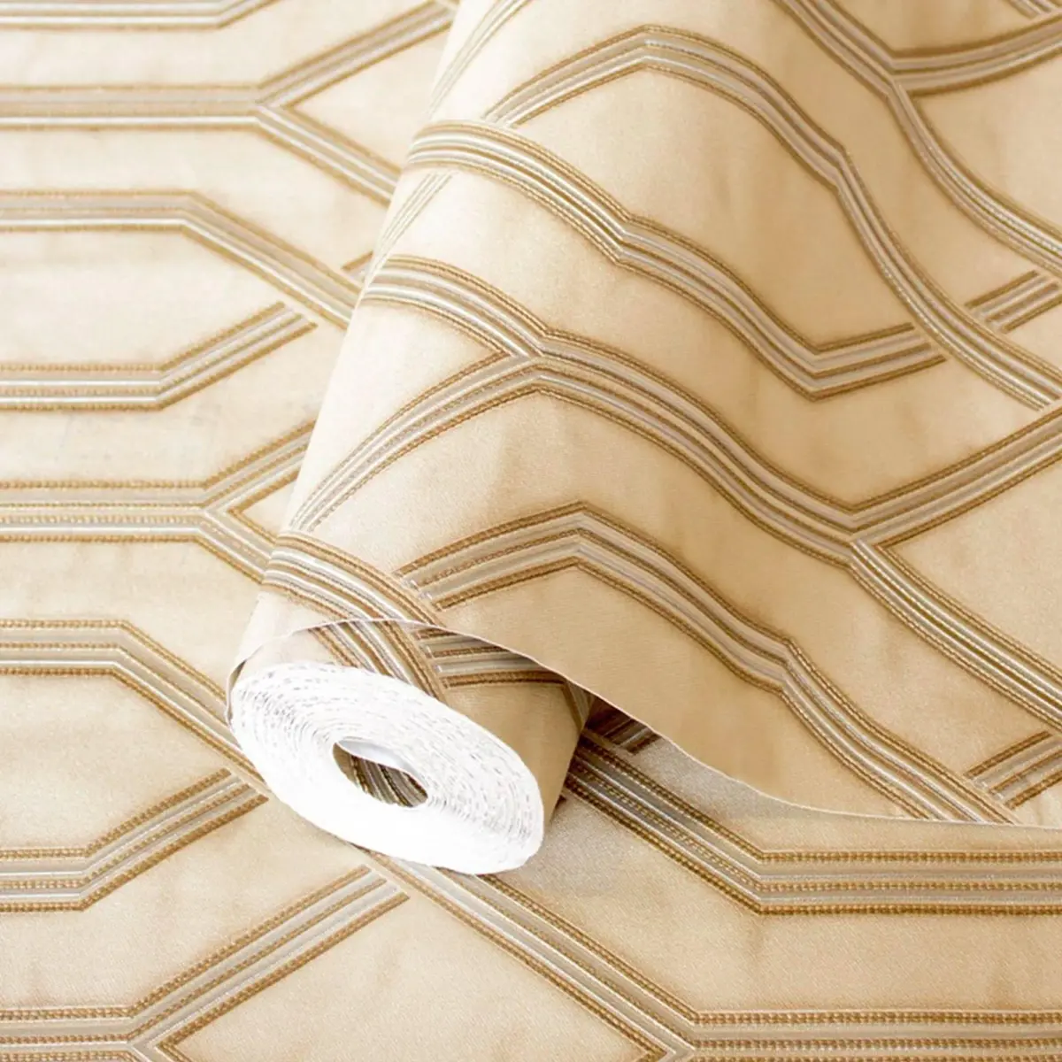 Modern Geometric Wallpaper Cream Code 1502-2 - Image 1