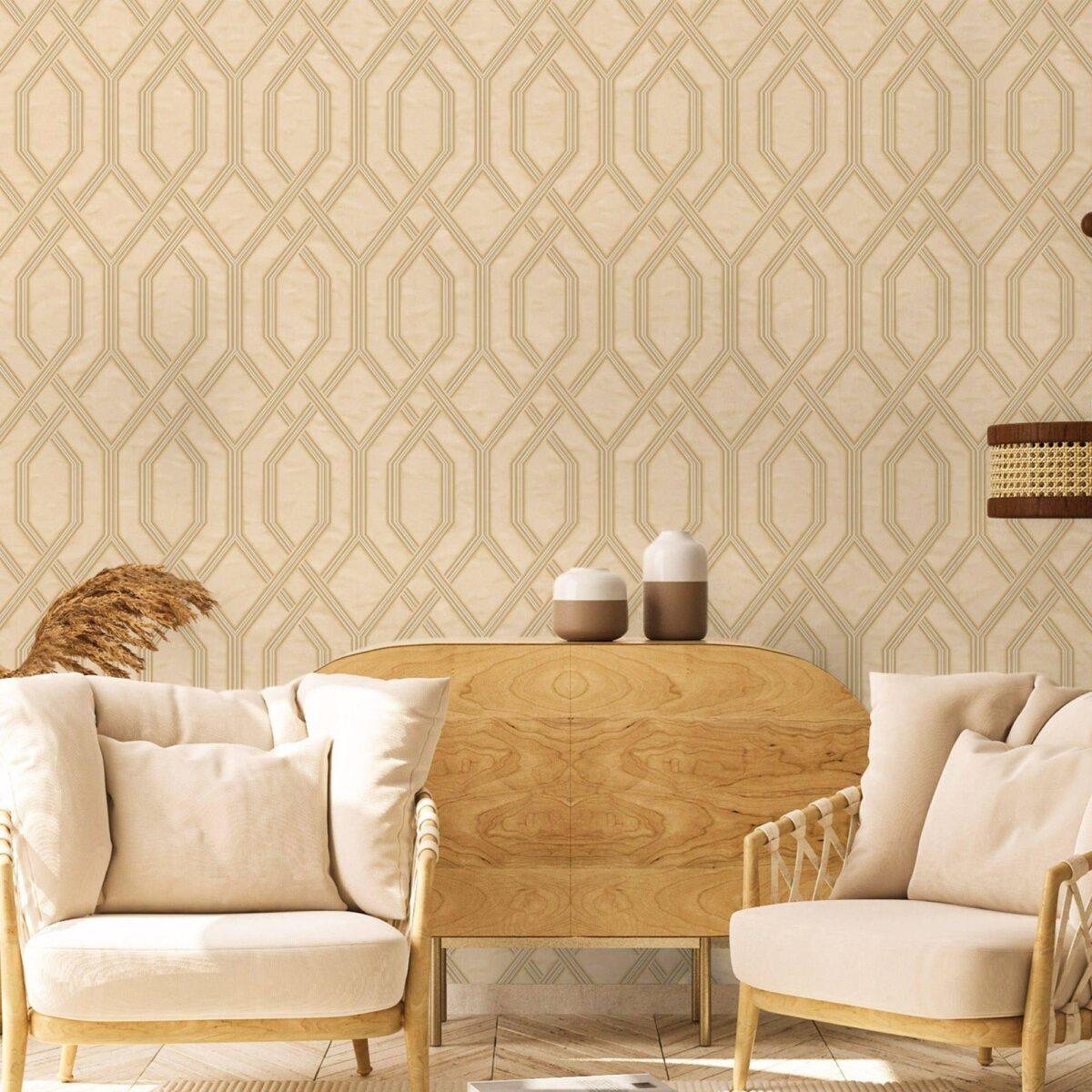 Modern Geometric Wallpaper Cream Code 1502-2 - Image 6
