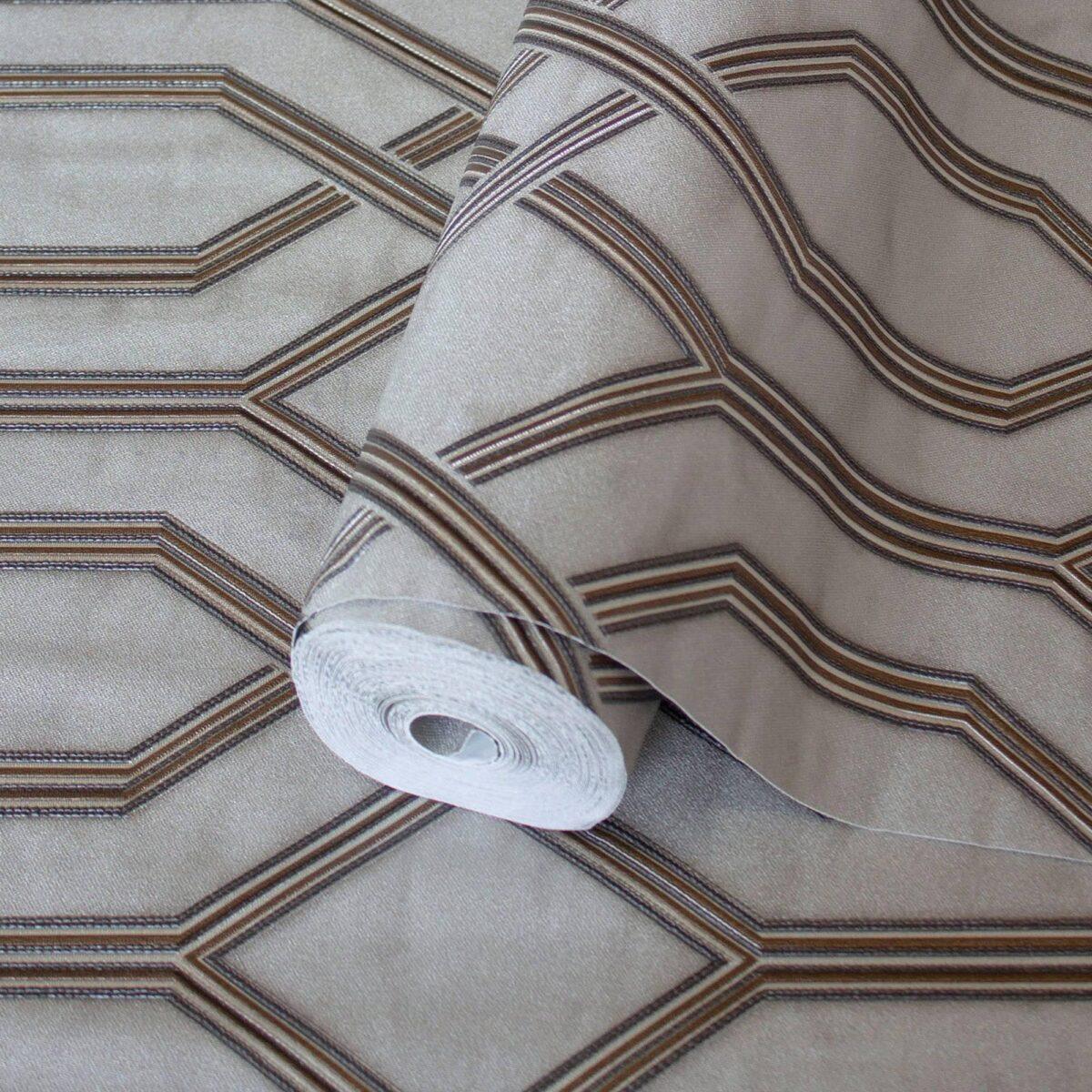 Modern Geometric Design Wallpaper Gray Code 1502-5 - Image 1