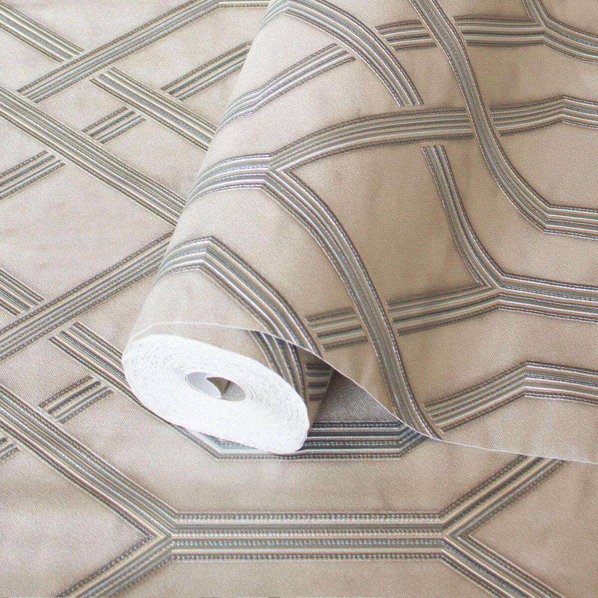 Modern Geometric Design Wallpaper Silver Code 1502-3 - Image 1