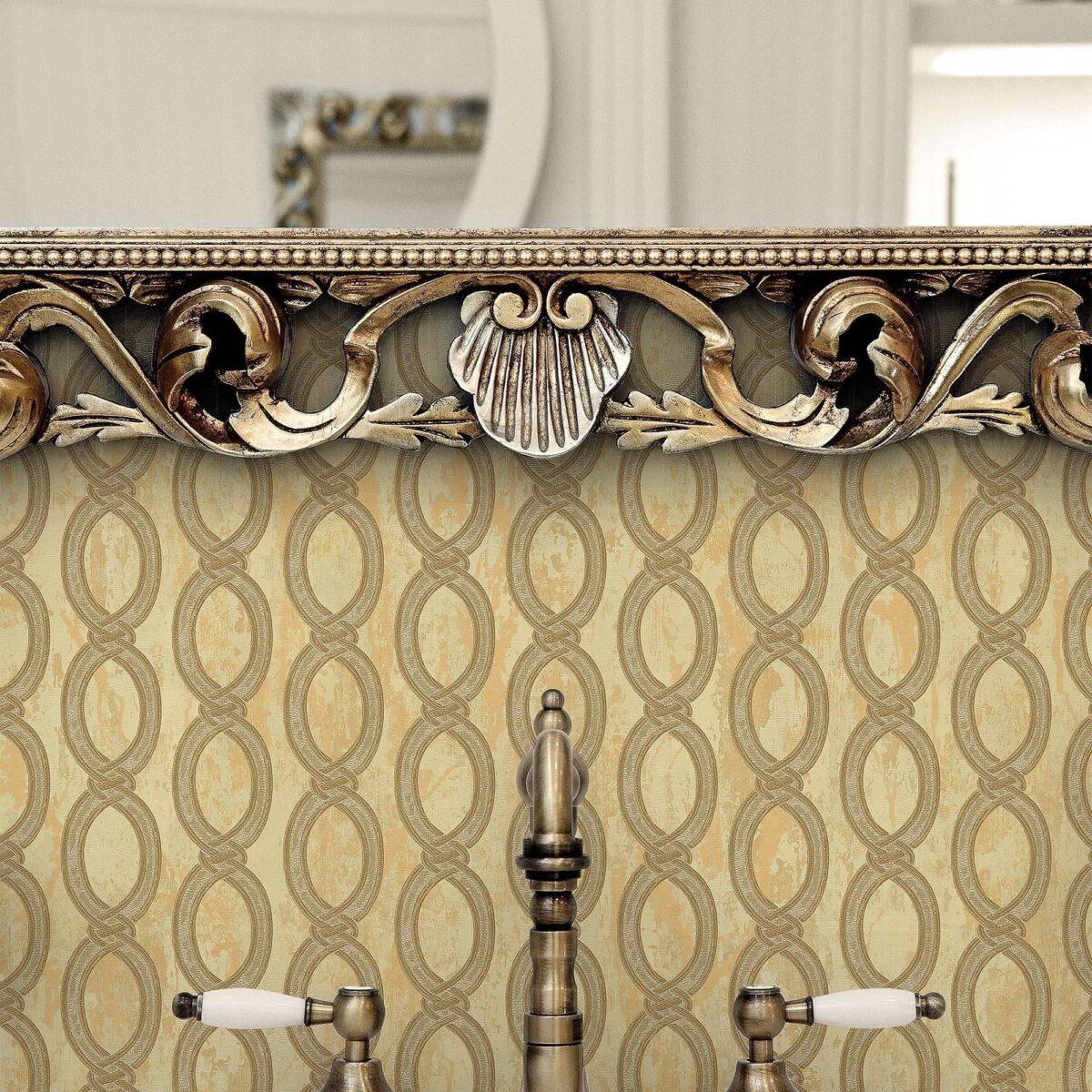 Wallpaper with stylized chain pattern Beige Code 7808-3 - Image 2