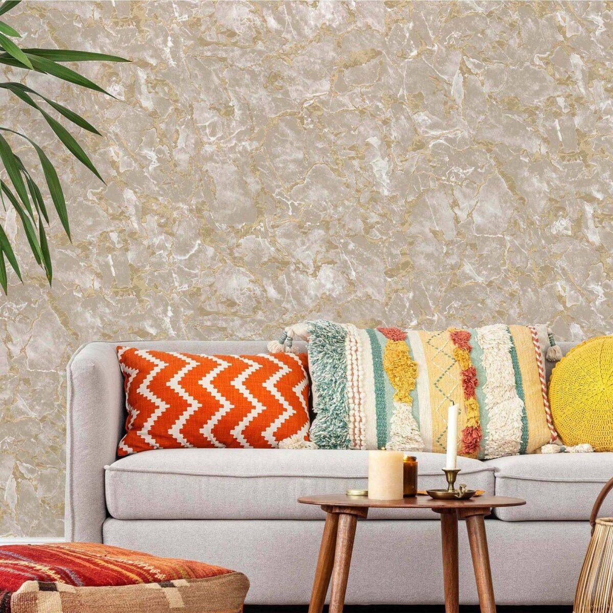 Modern Stone Design Wallpaper Cream Code 23103-2 - Image 2