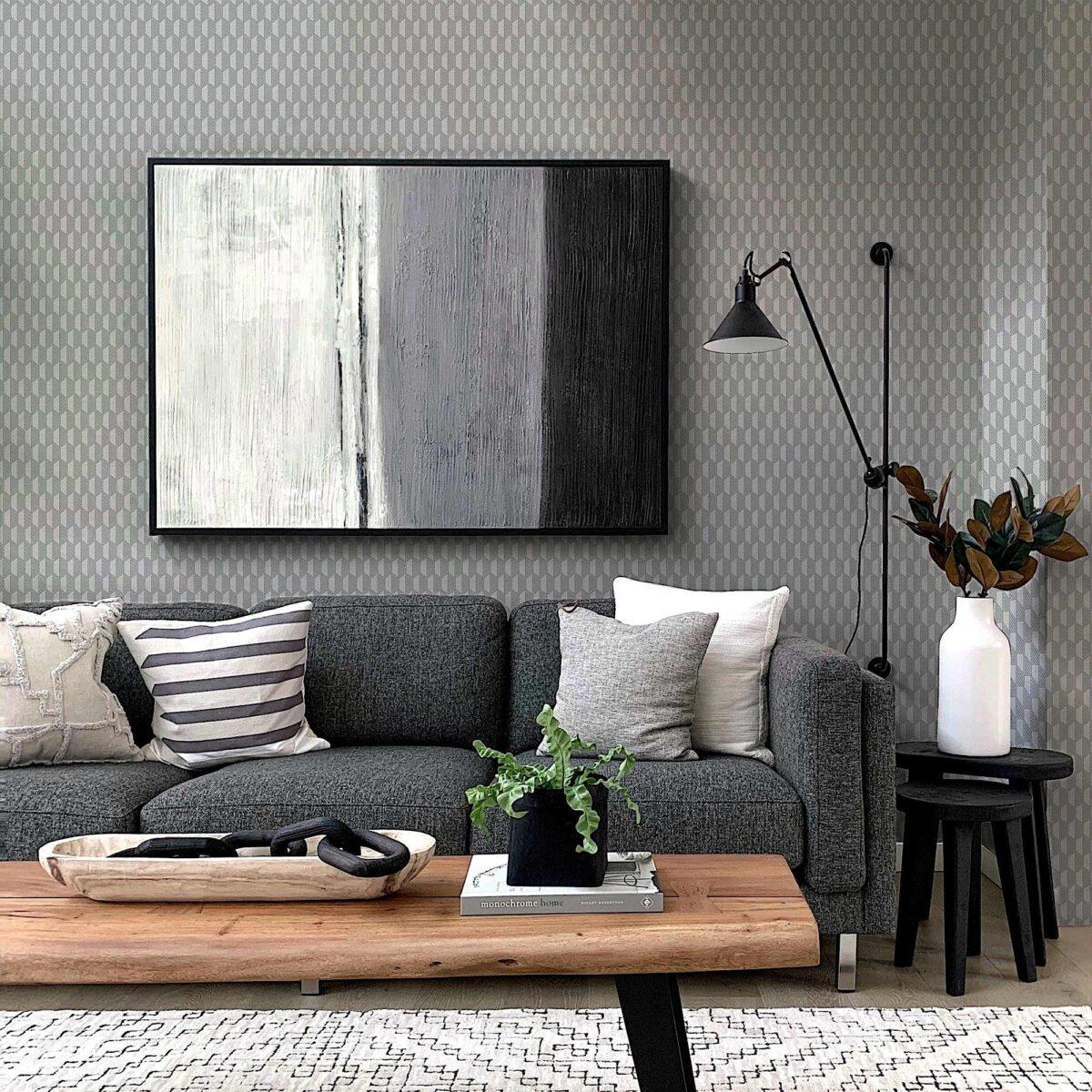 Hexagon Geometric Design Wallpaper Gray Code 23208-4 - Image 4