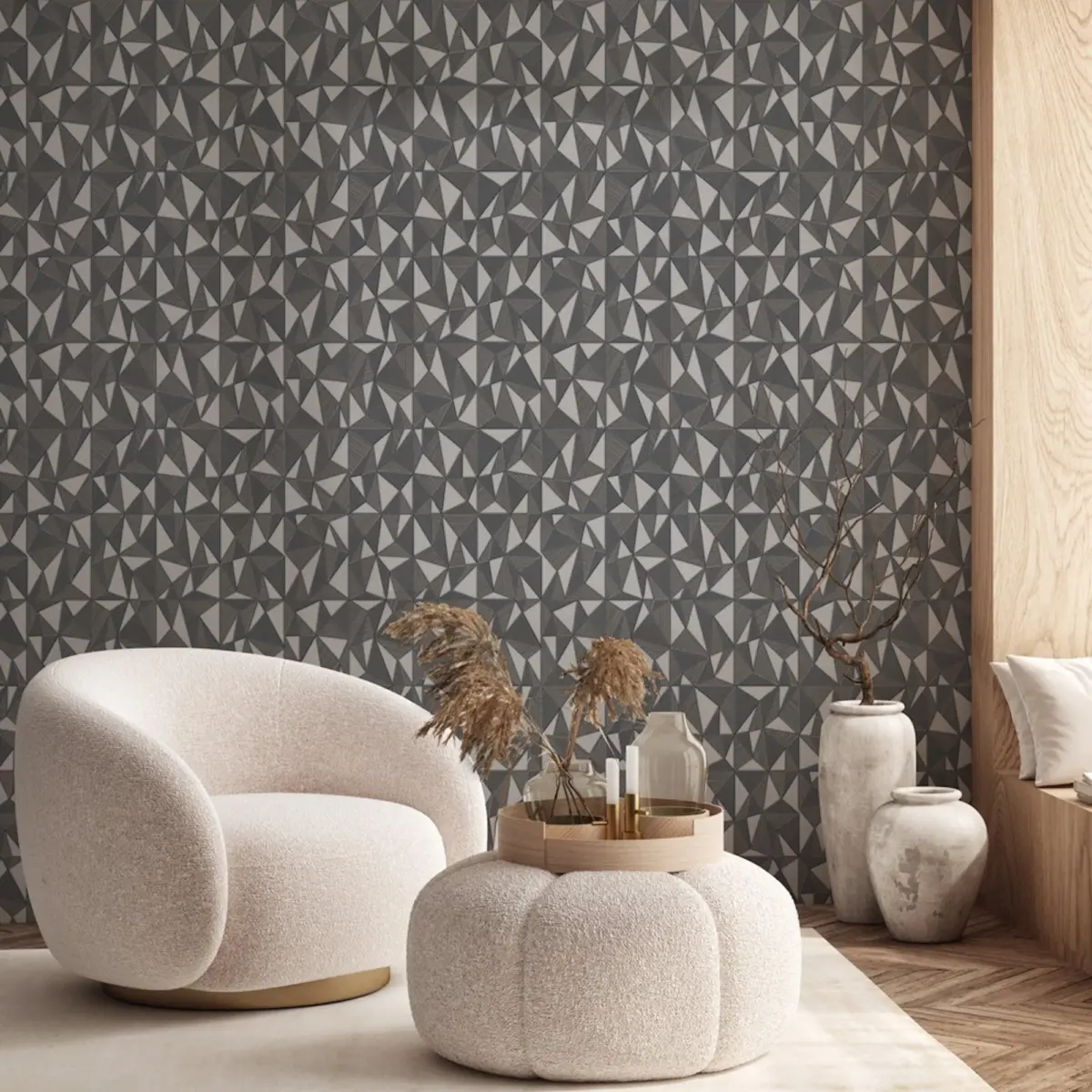 Geometric Modern Design Wallpaper Dark Gray Code 23204-5 - Image 4