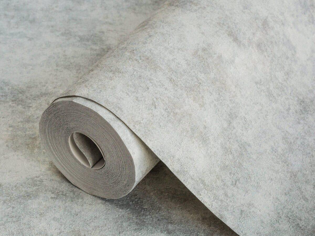 Abstract Plain Fabric Textured Wallpaper Gray Code 3710-3 - Image 1
