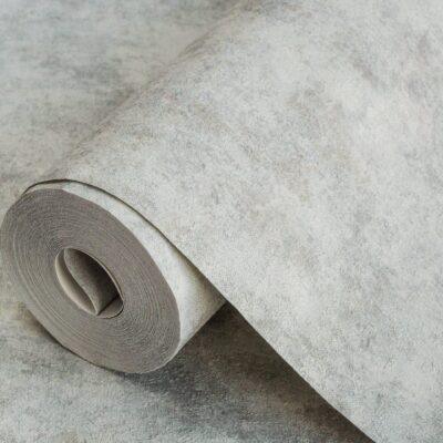 Abstract Plain Fabric Textured Wallpaper Gray Code 3710-3