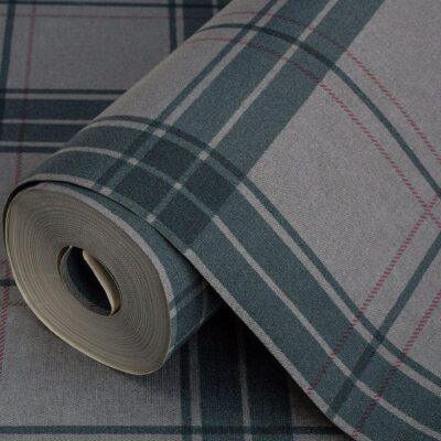 Burberry Textile Inspiration Checkered Pattern Wallpaper Black Code 3714-4