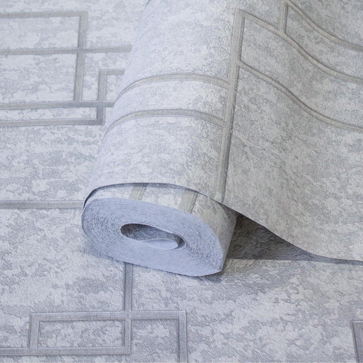 Geometric Wallpaper Gray Code 1202-3 - Image 1