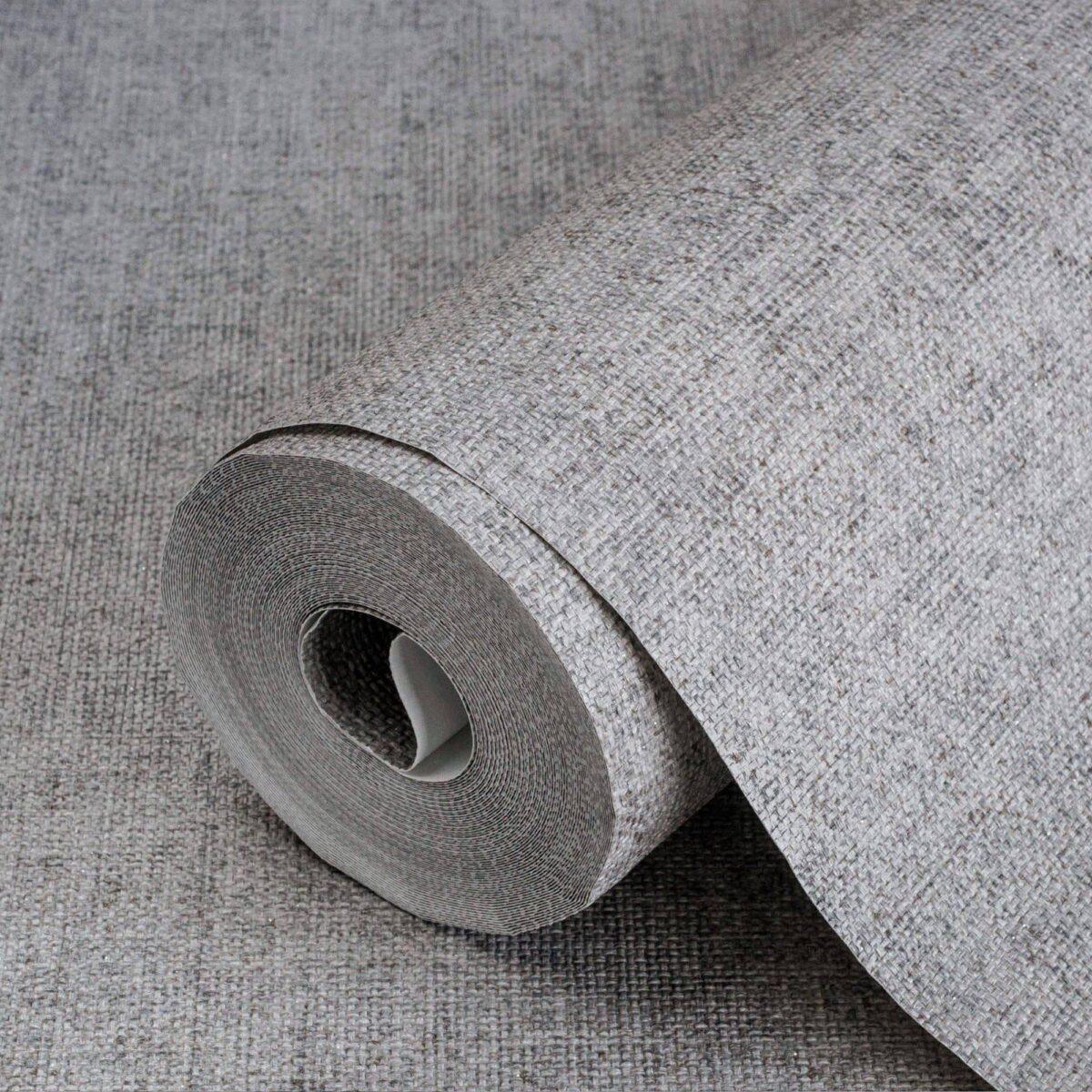 Smooth linen textile texture wallpaper Dark Gray Code 7816-4 - Image 1