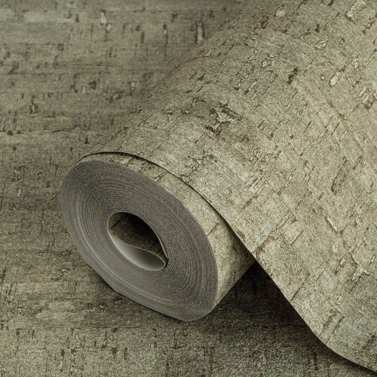 Cork Texture Inspired Modern Wallpaper Green Code 3709-4 - Image 1