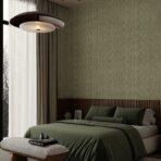 Striped Geometric Design Wallpaper Green Code 23205-4 - Image 2