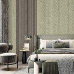 Striped Geometric Design Wallpaper Green Code 23205-4 - Image 5