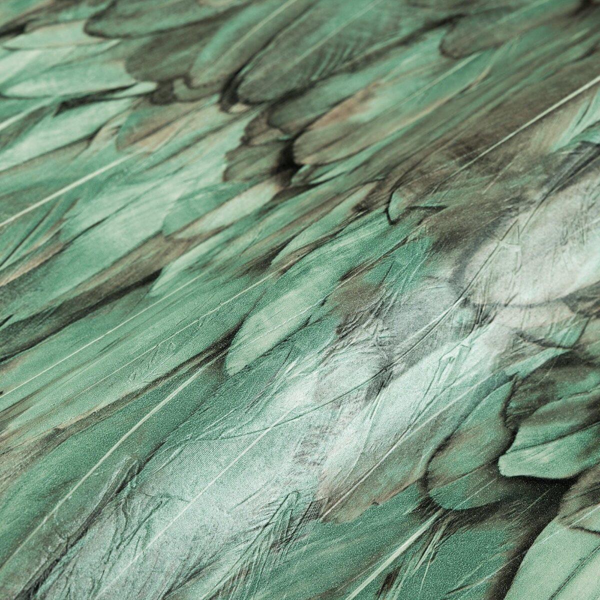 Modern Bird Feather Patterned Wallpaper Green Code 9913-4 - Image 3