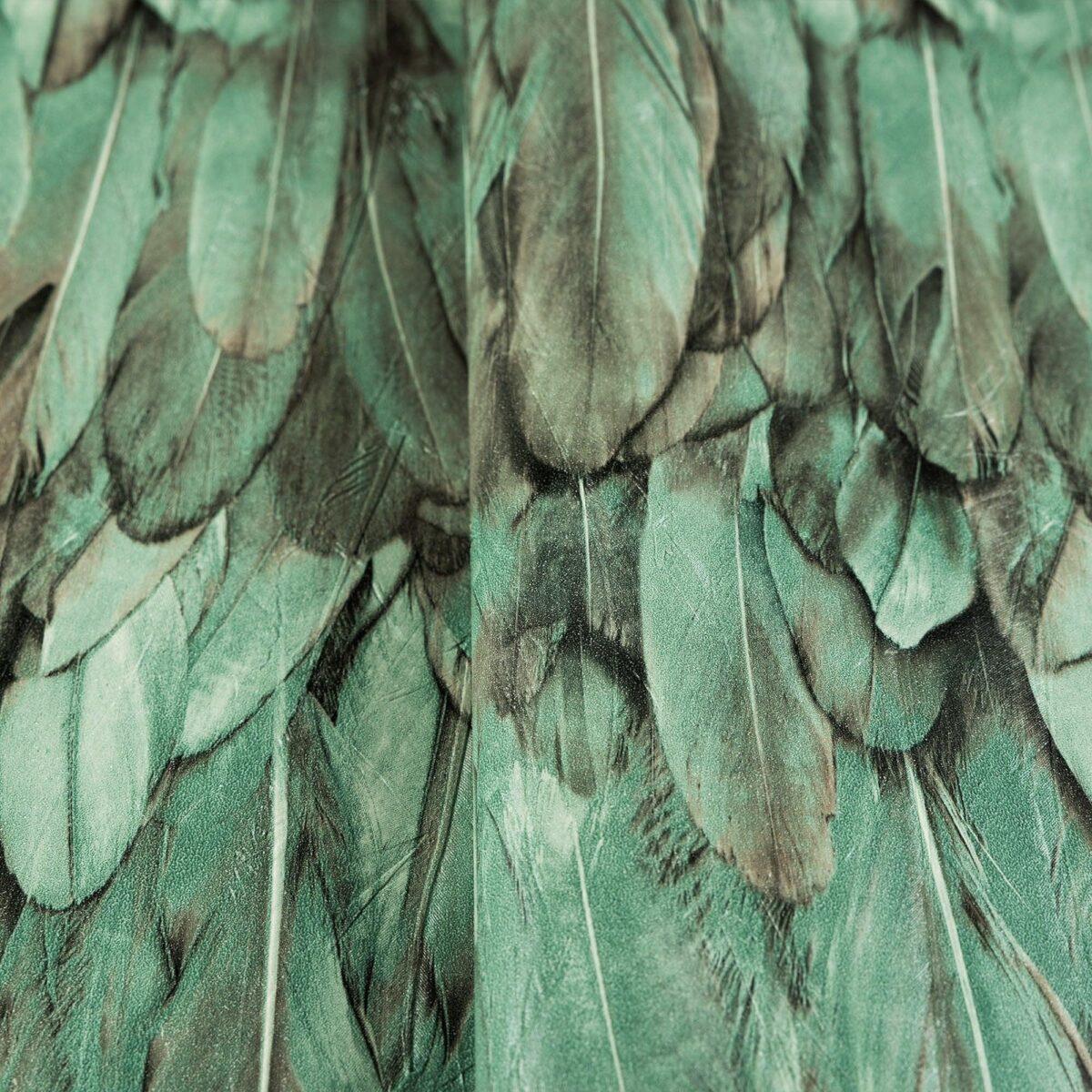 Modern Bird Feather Patterned Wallpaper Green Code 9913-4 - Image 4