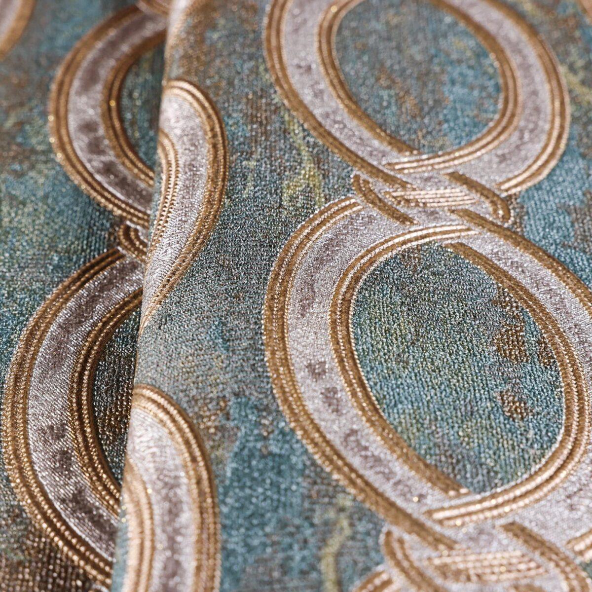 Wallpaper with stylized chain pattern Green Code 7808-4 - Image 3