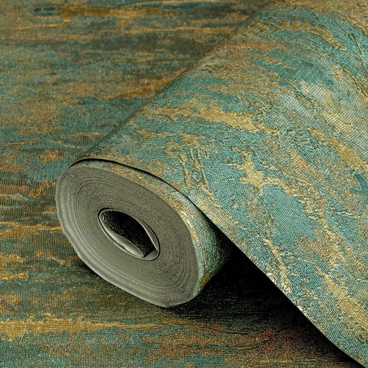 Abstract oxidized texture pattern wallpaper Green Code 7809-4 - Image 1